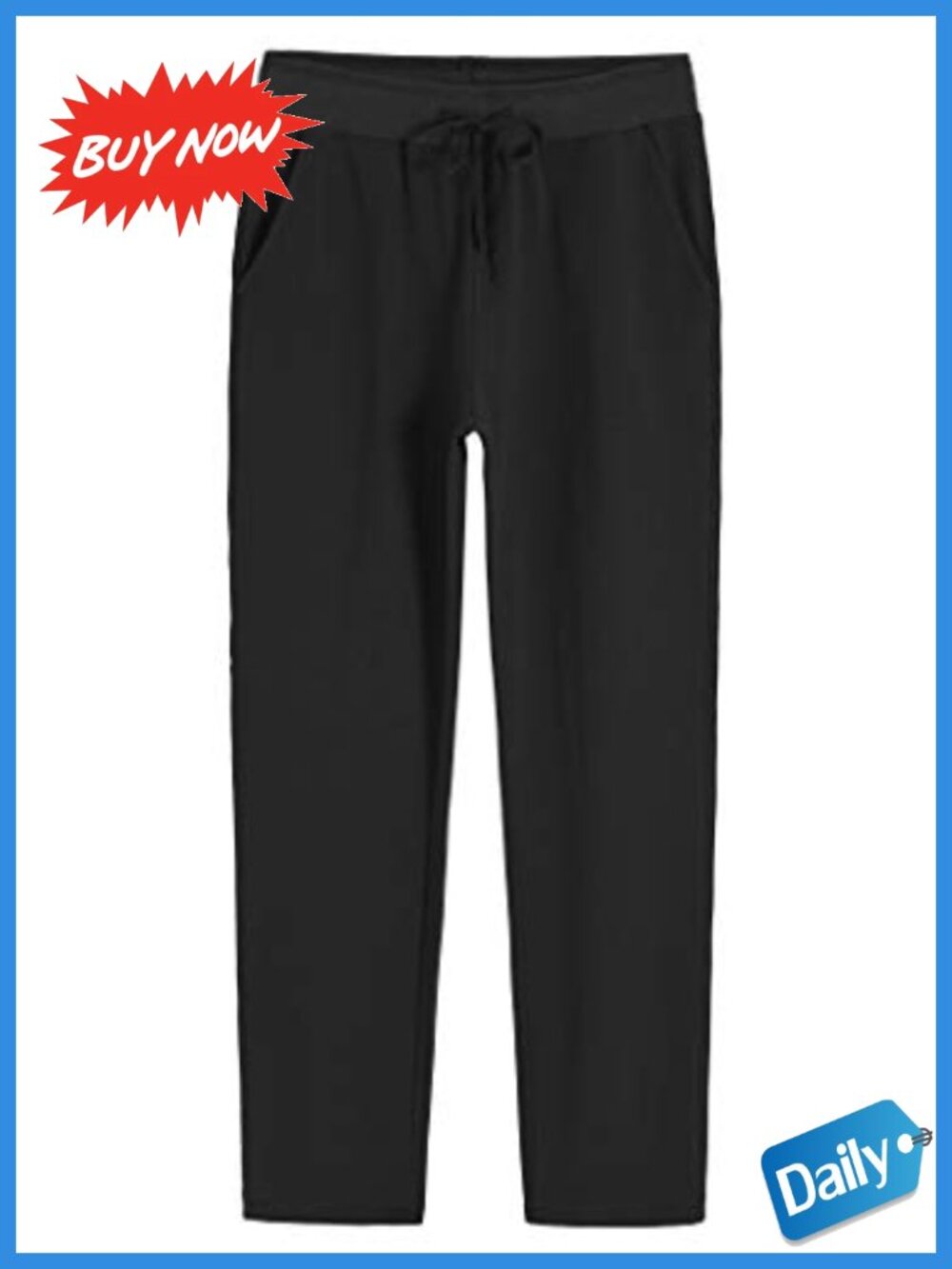 Cotton Sweatpants with Pockets Drawstring Waist Lounge Joggers